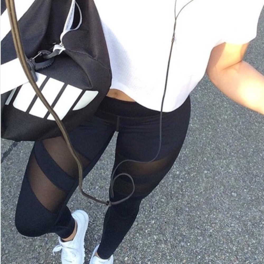 Black Mesh Leggings
